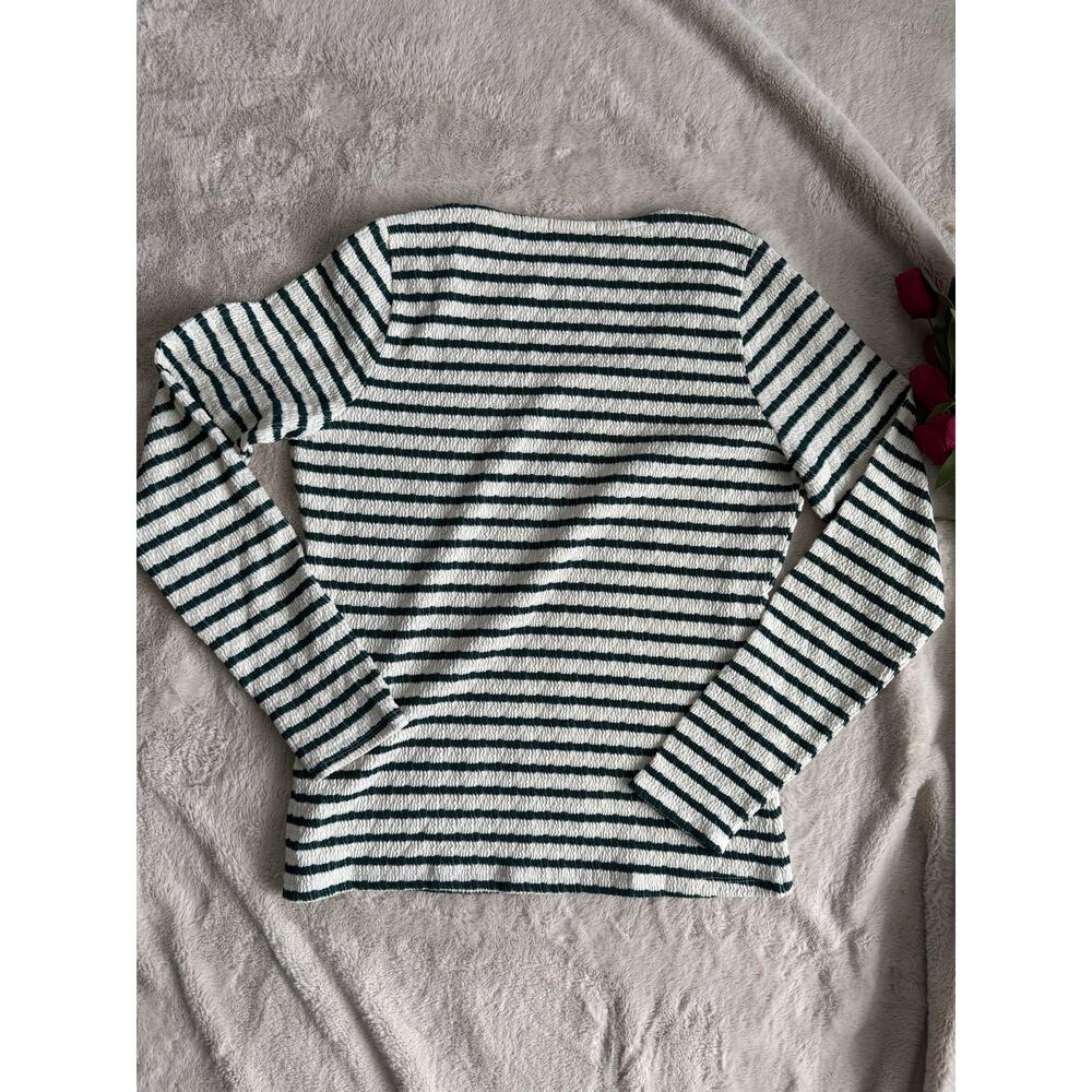 Staccato Green Striped Long Sleeve Top NWOT Size XL - Picture 4 of 4